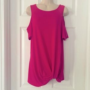 Women's Pink Cold Shoulder Top